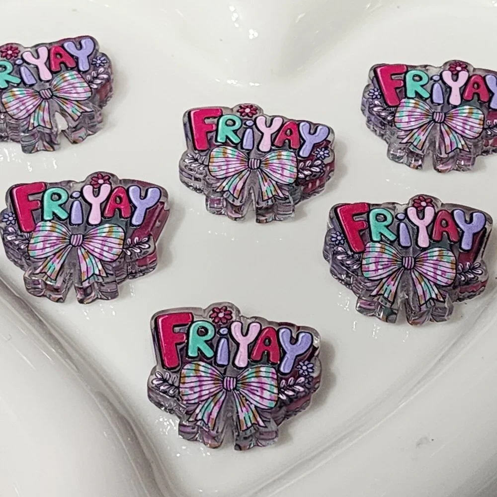 Friyay Beads 2 Pcs Focal Beads Beaded Pen Acrylic Charms Jewelry Making Friday